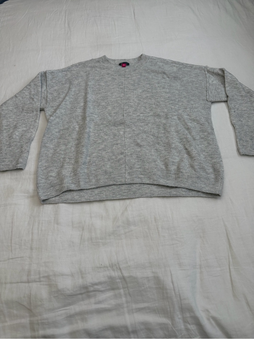 Vince Camuto Heather Gray Knit Crew Sweater